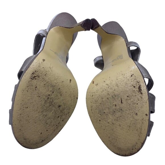 Jacqueline Ferrar Womens Silver Strappy 4” Heel Sandals Size 9M​​​​​ - Picture 5 of 8